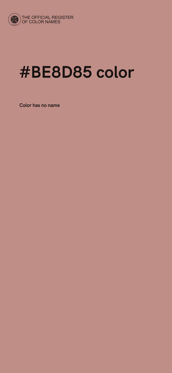 #BE8D85 color image