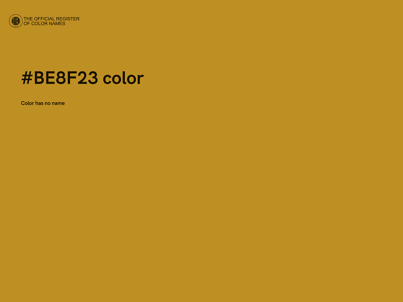 #BE8F23 color image