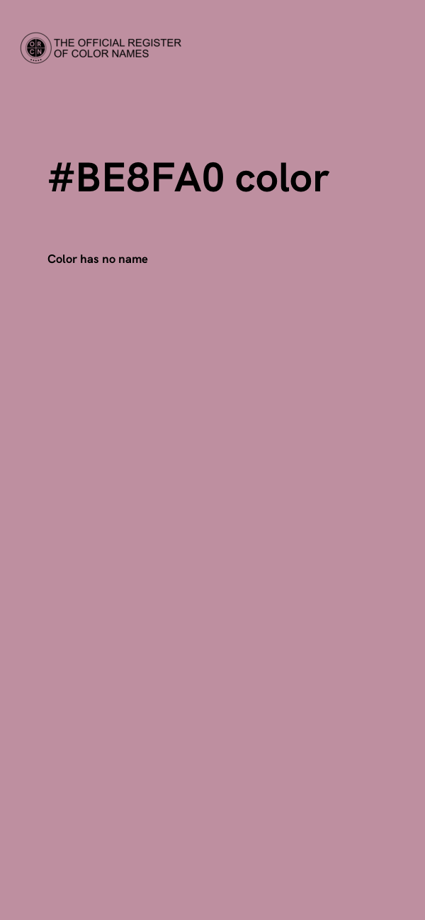 #BE8FA0 color image