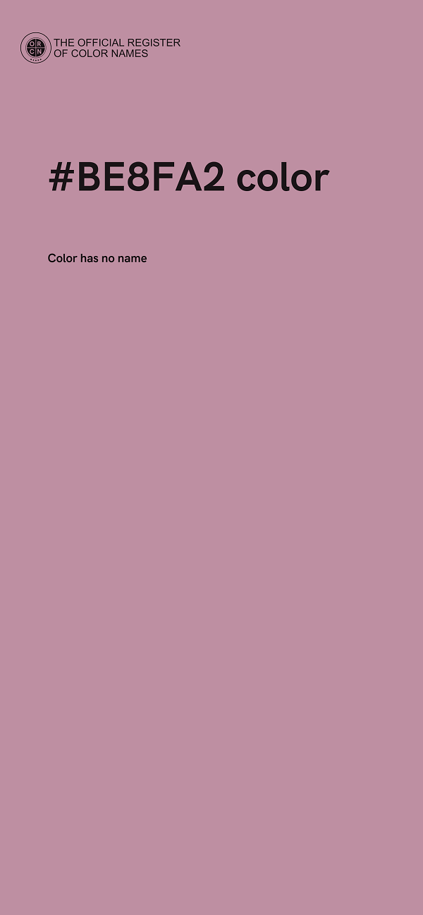 #BE8FA2 color image