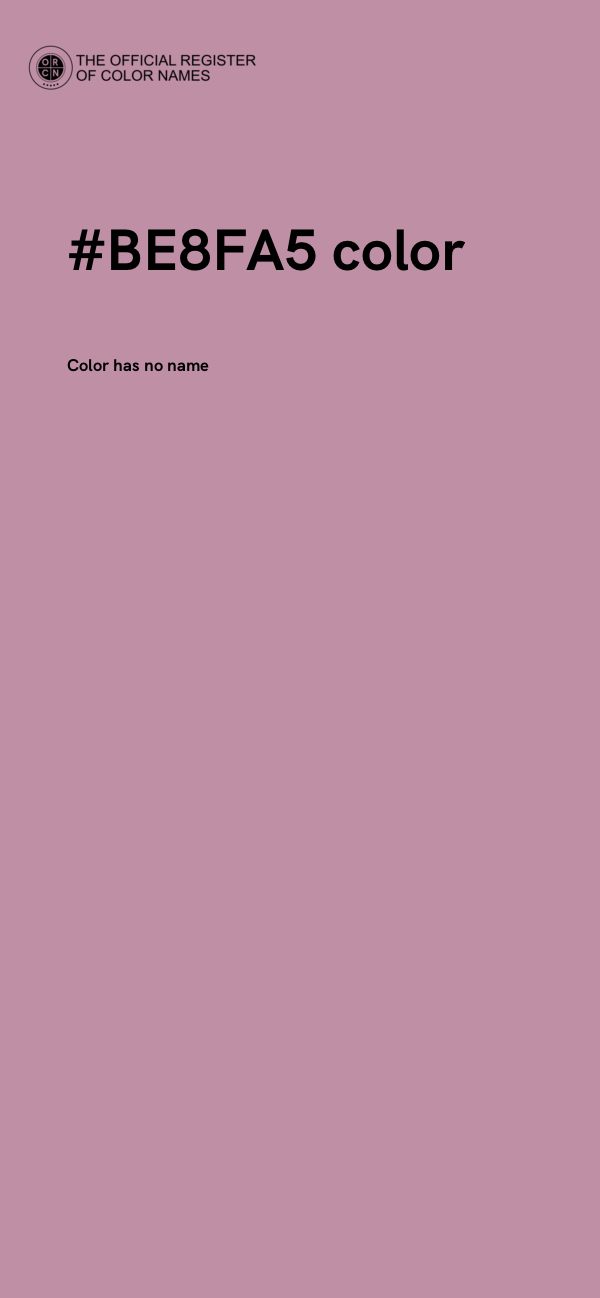 #BE8FA5 color image