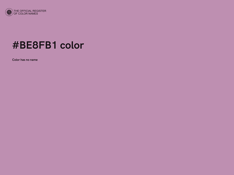 #BE8FB1 color image