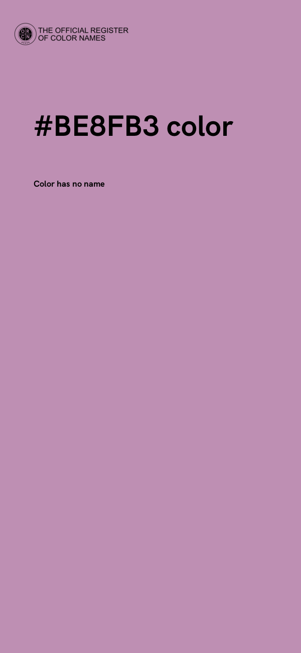 #BE8FB3 color image