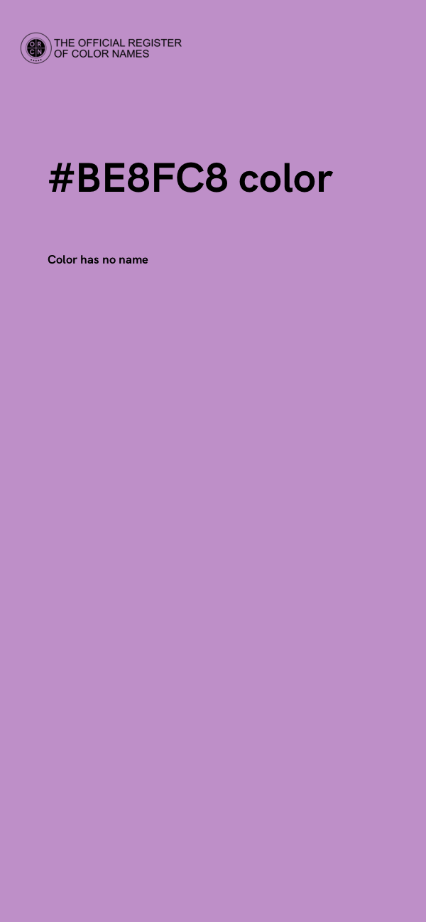 #BE8FC8 color image