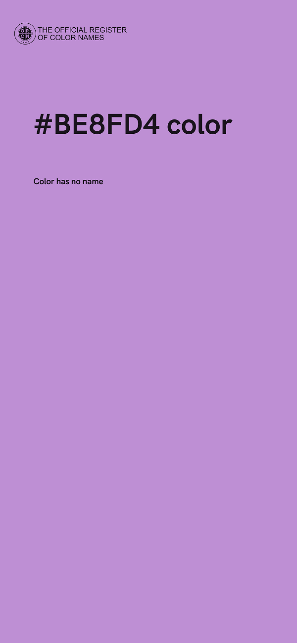 #BE8FD4 color image