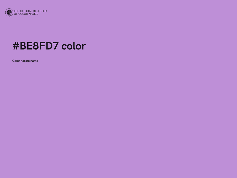 #BE8FD7 color image