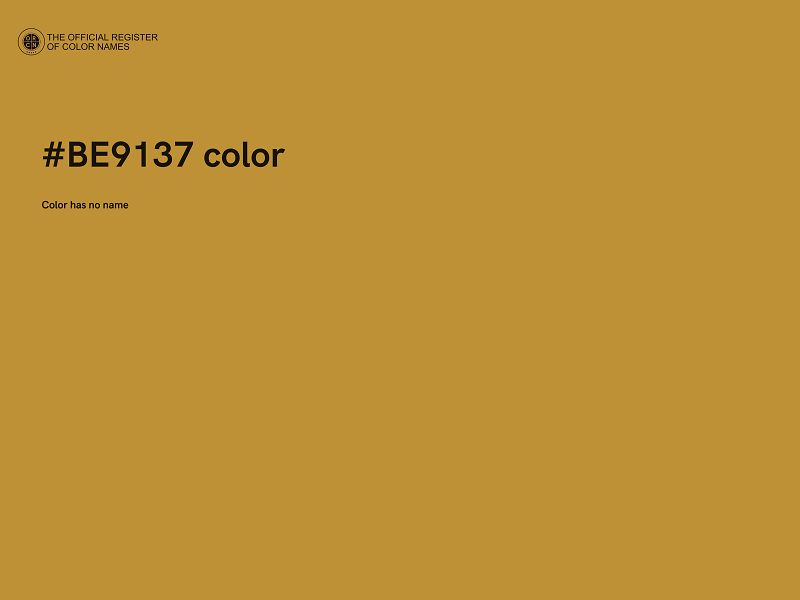 #BE9137 color image