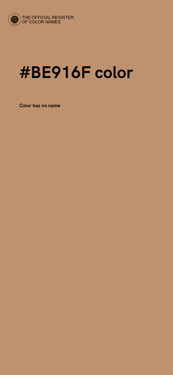 #BE916F color image