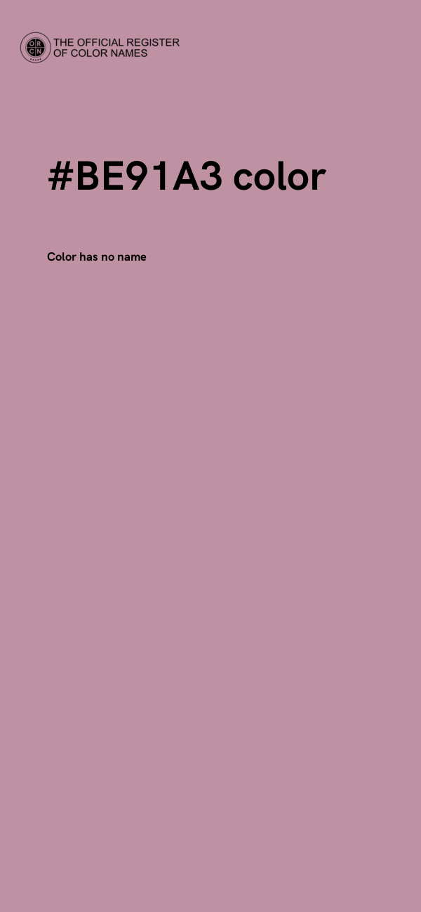 #BE91A3 color image