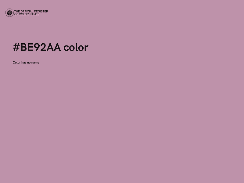 #BE92AA color image