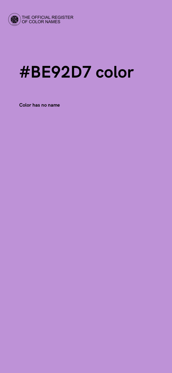 #BE92D7 color image