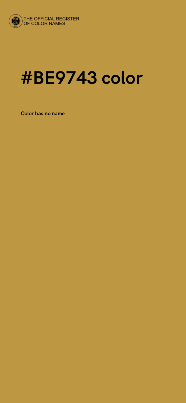 #BE9743 color image