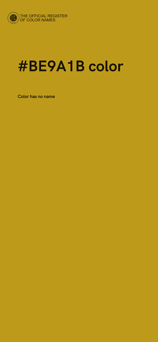 #BE9A1B color image