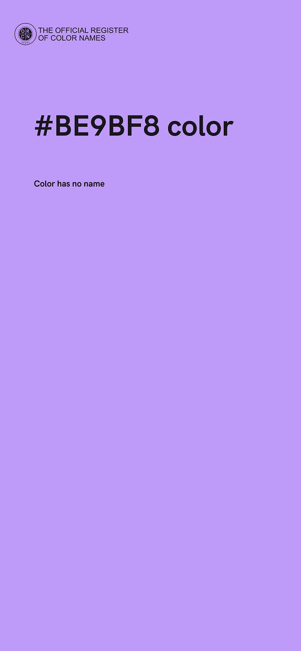 #BE9BF8 color image
