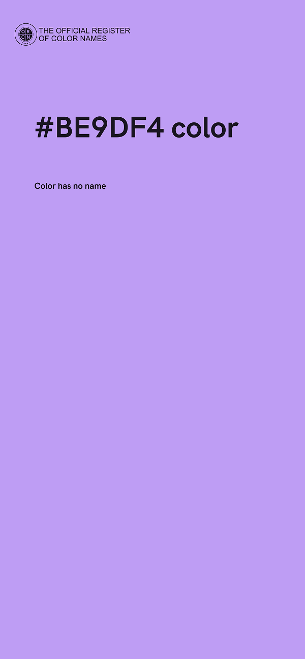 #BE9DF4 color image