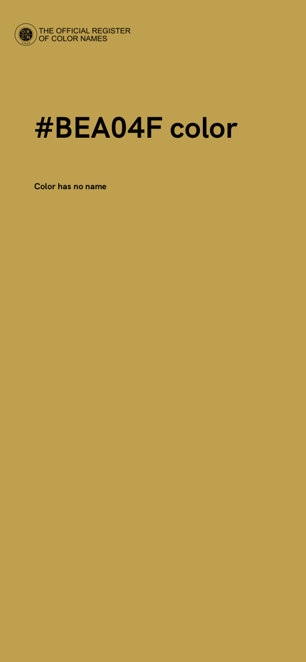 #BEA04F color image