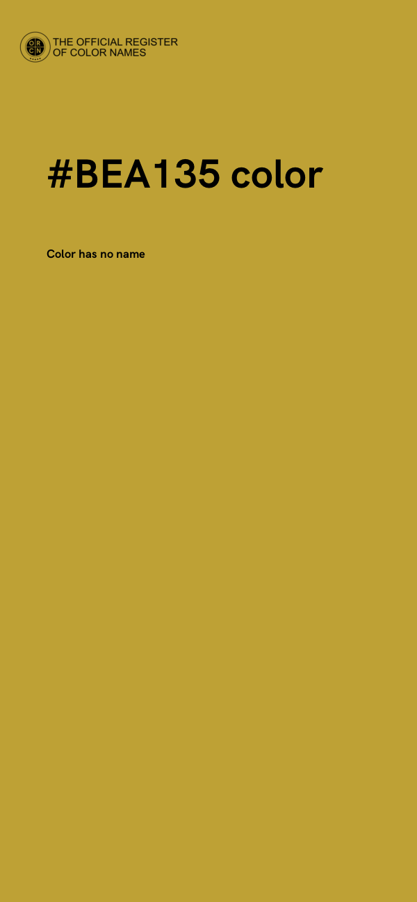 #BEA135 color image