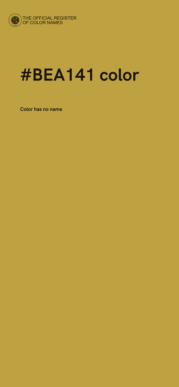 #BEA141 color image