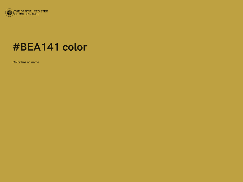 #BEA141 color image