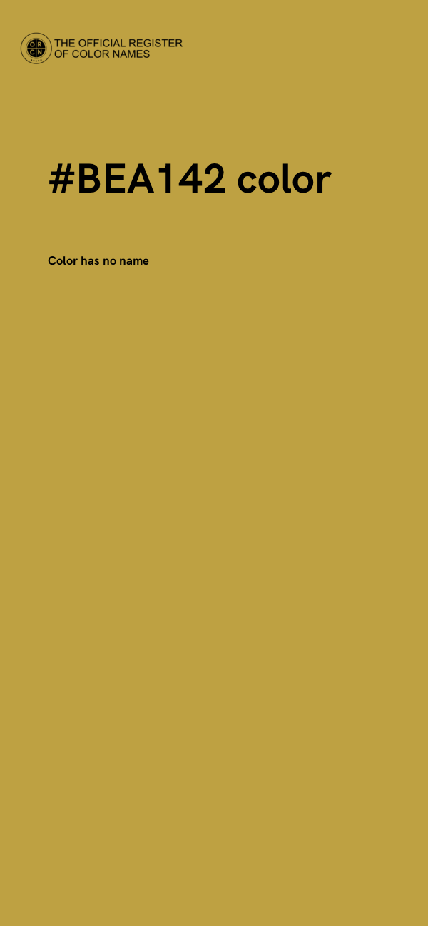 #BEA142 color image