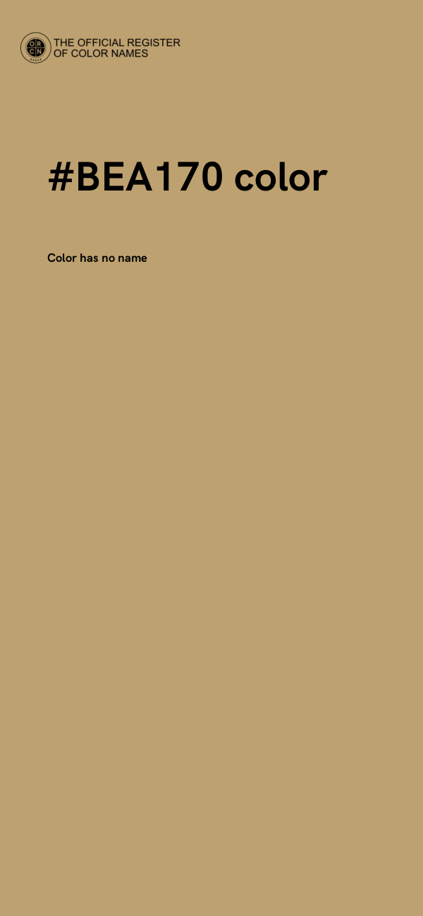 #BEA170 color image