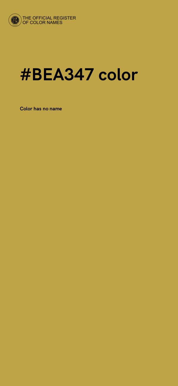 #BEA347 color image
