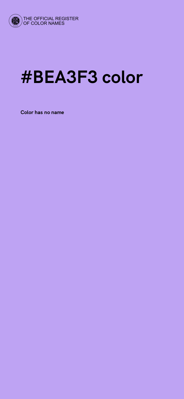 #BEA3F3 color image