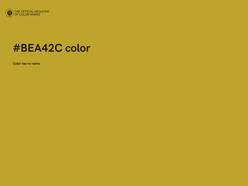 #BEA42C color image