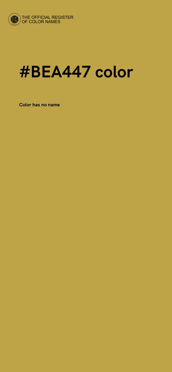 #BEA447 color image