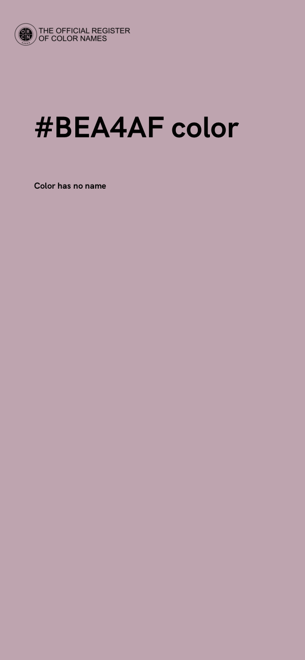 #BEA4AF color image