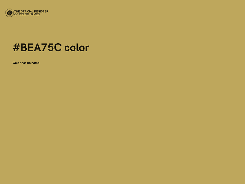 #BEA75C color image