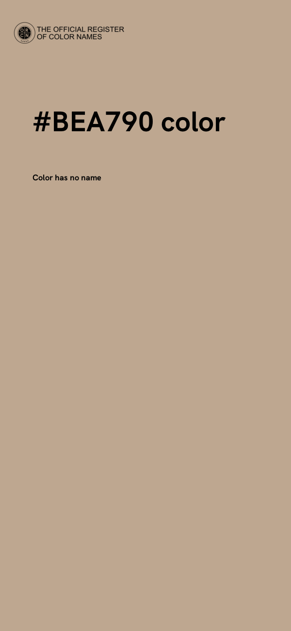 #BEA790 color image