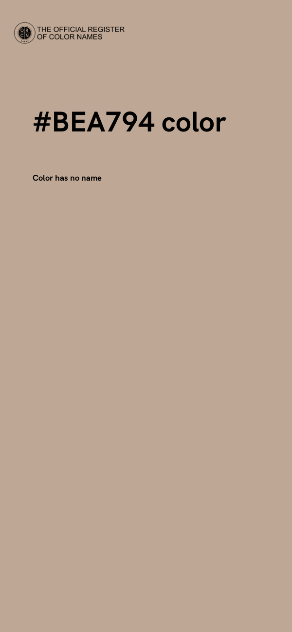 #BEA794 color image
