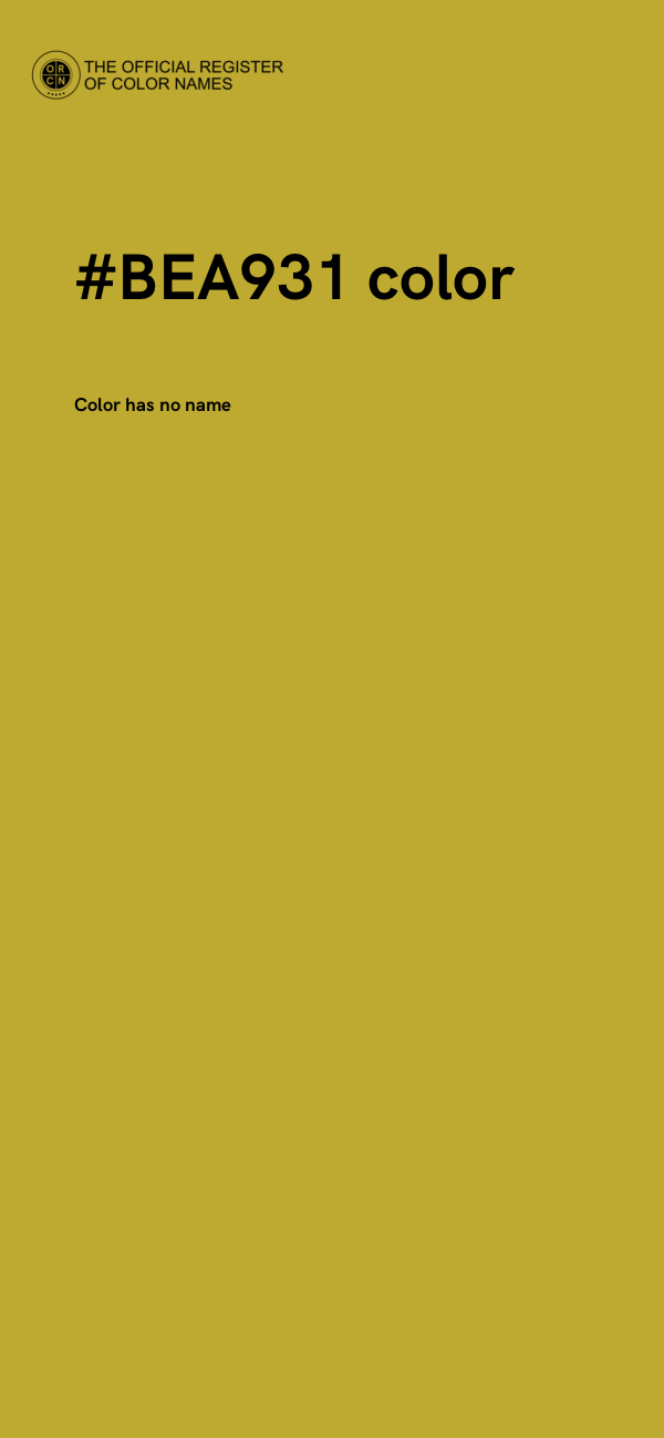 #BEA931 color image