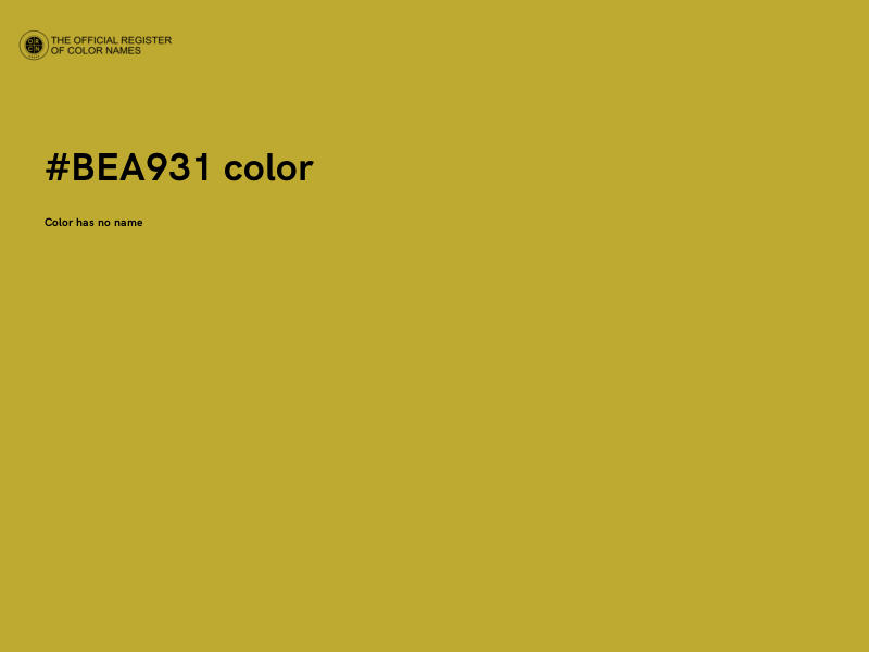 #BEA931 color image