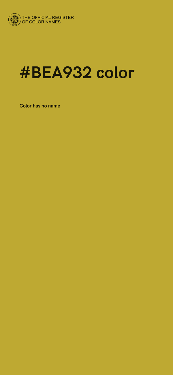 #BEA932 color image