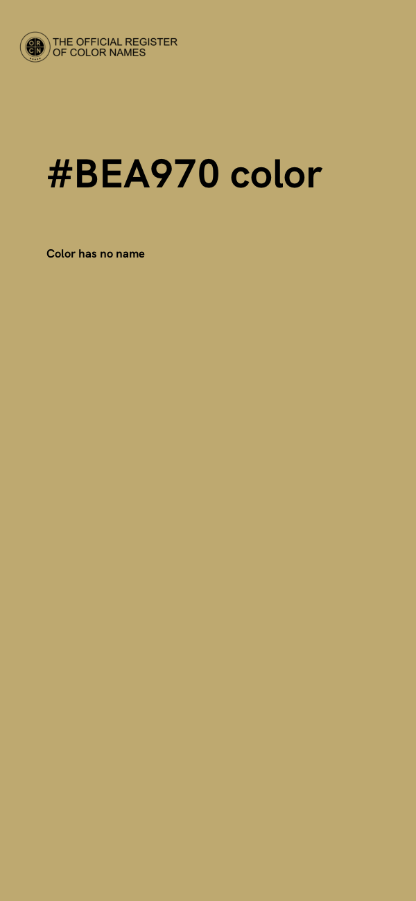 #BEA970 color image