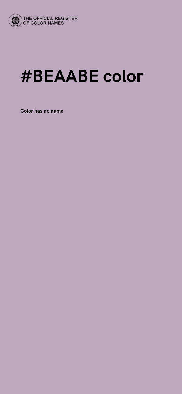 #BEAABE color image