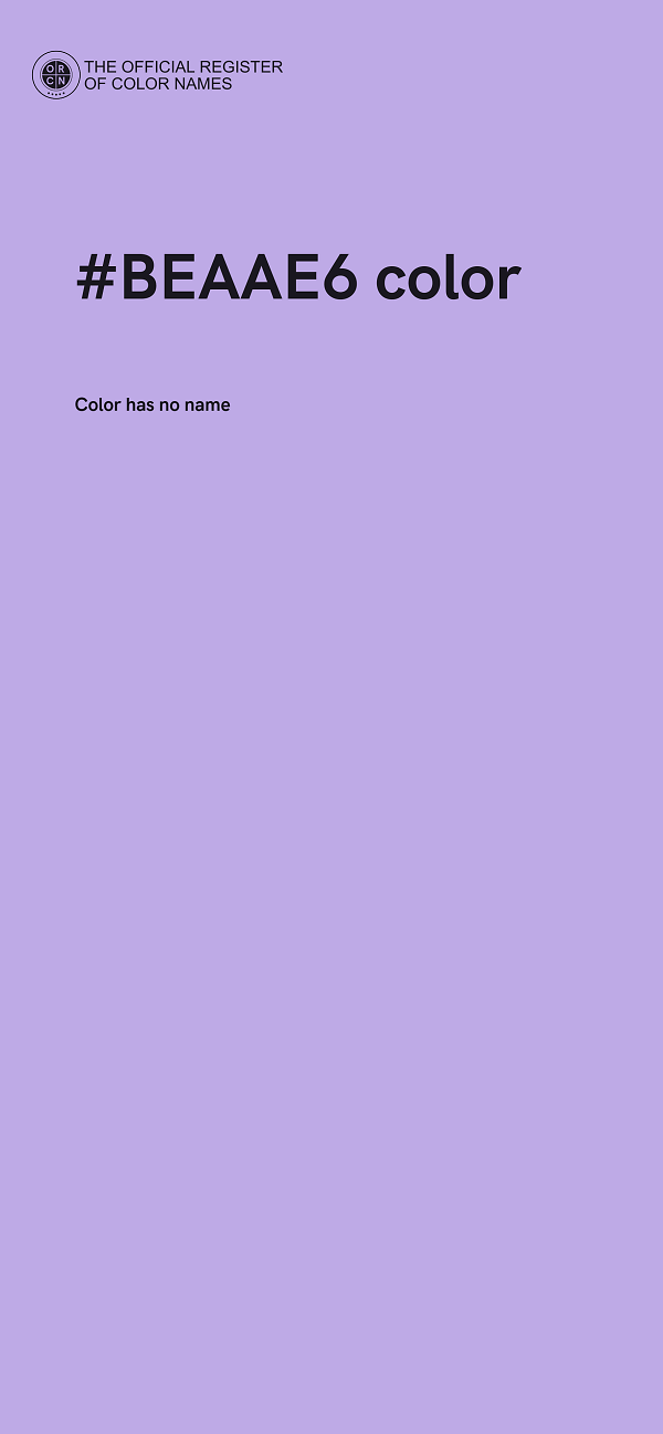 #BEAAE6 color image