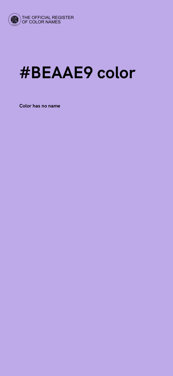 #BEAAE9 color image