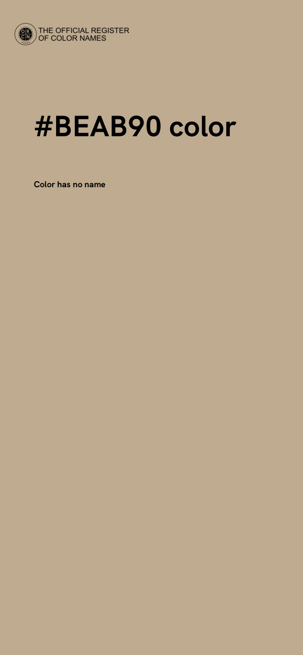 #BEAB90 color image
