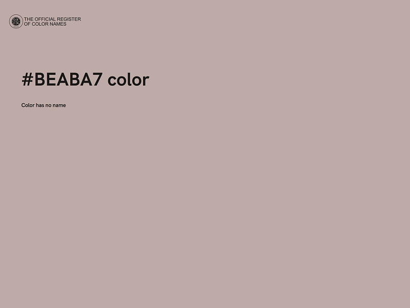 #BEABA7 color image