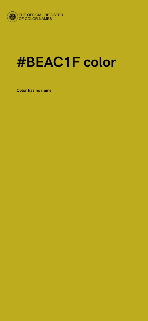 #BEAC1F color image