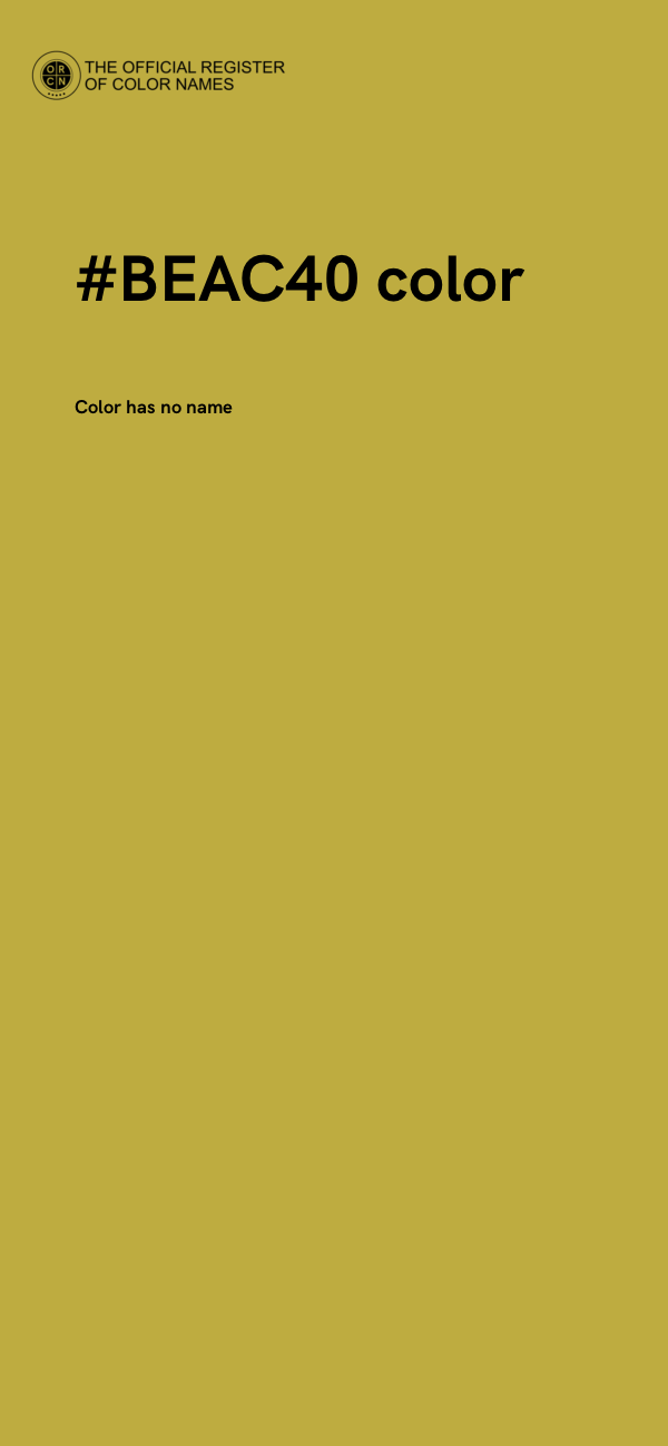 #BEAC40 color image