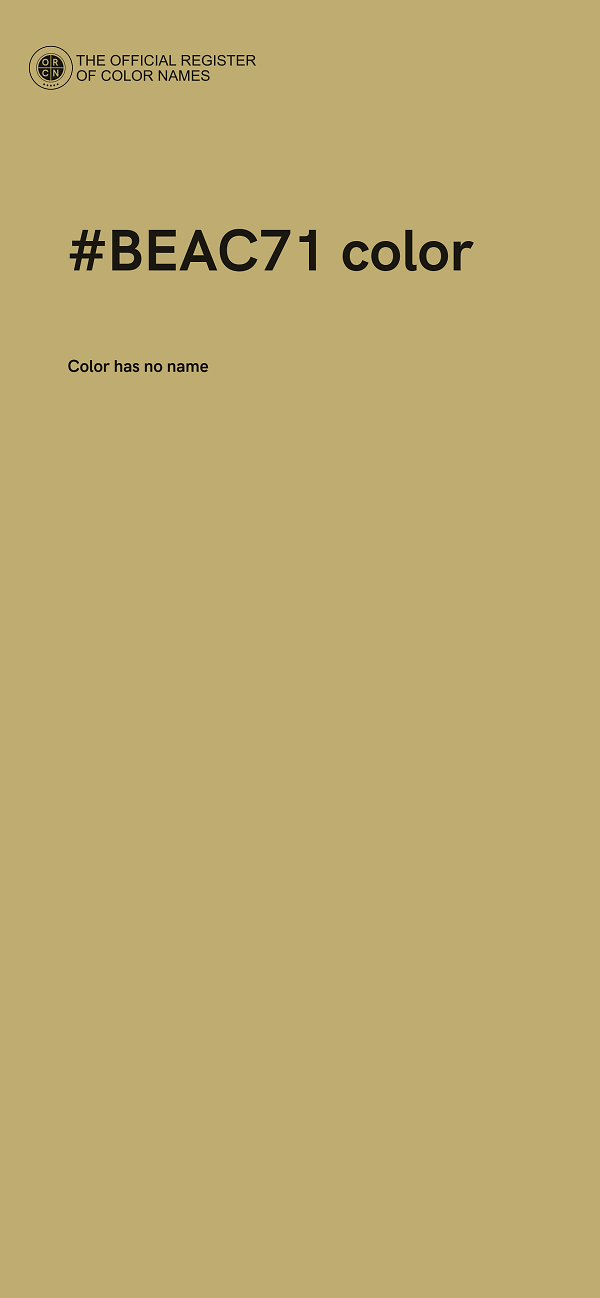 #BEAC71 color image