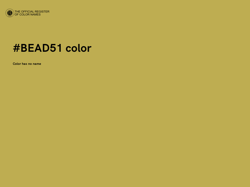 #BEAD51 color image