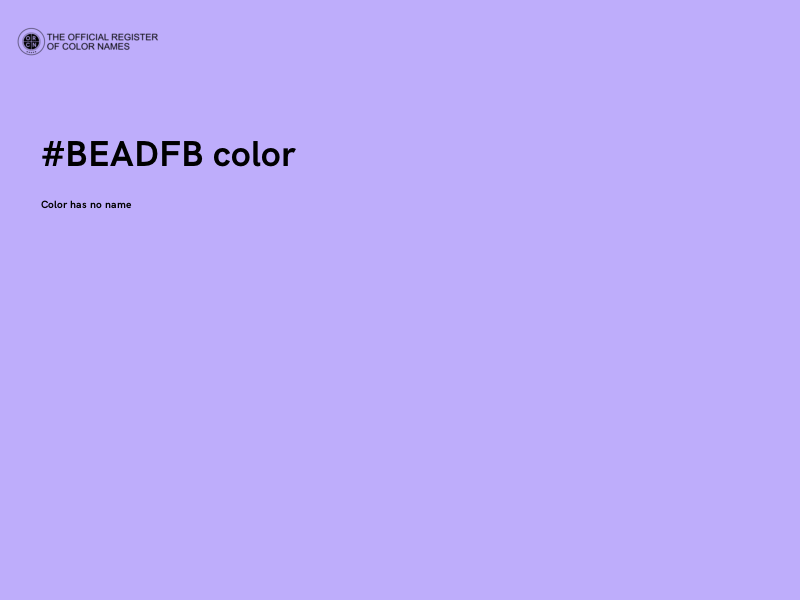 #BEADFB color image
