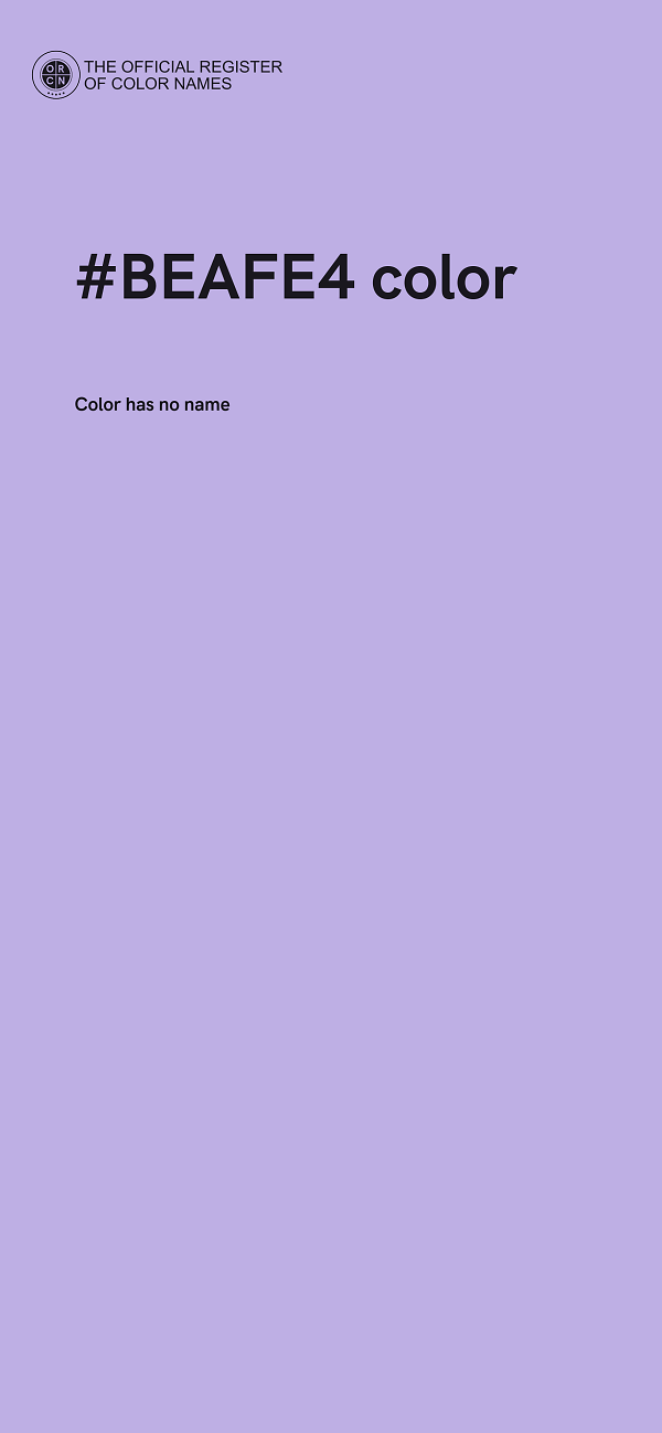 #BEAFE4 color image