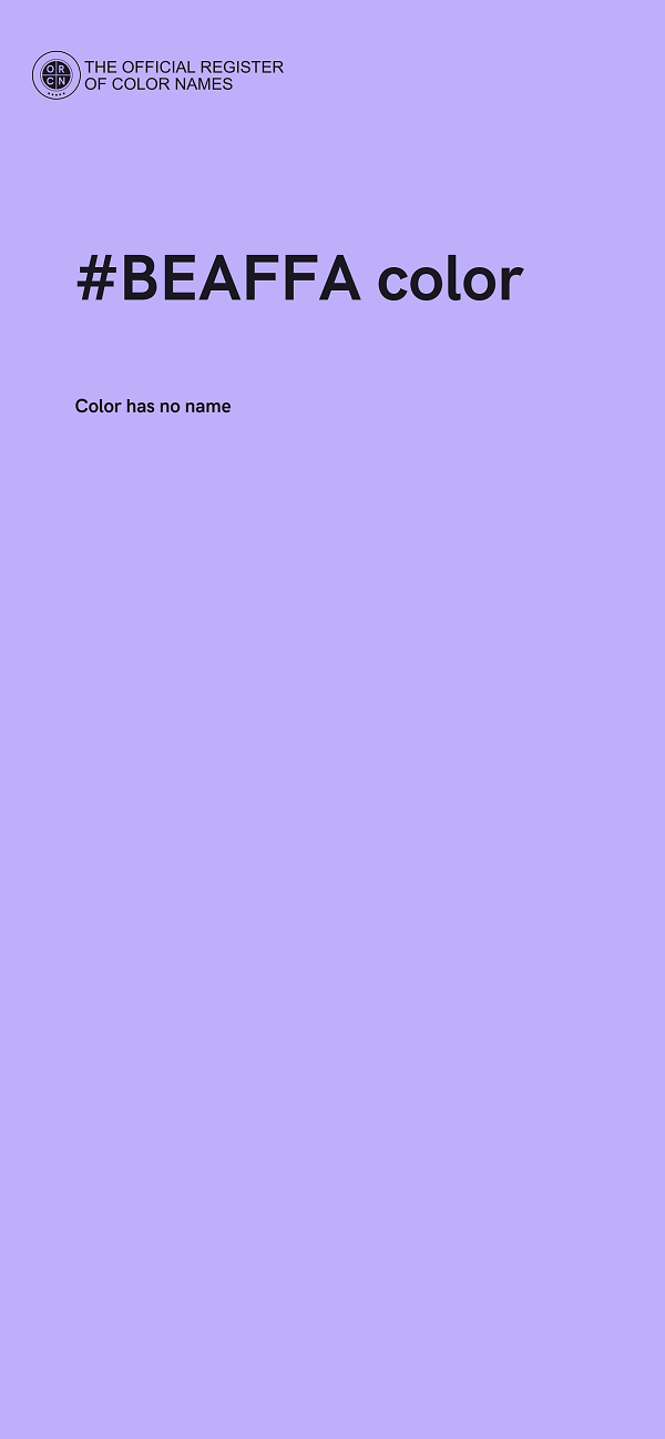 #BEAFFA color image