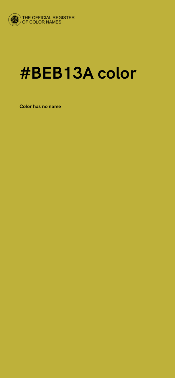 #BEB13A color image